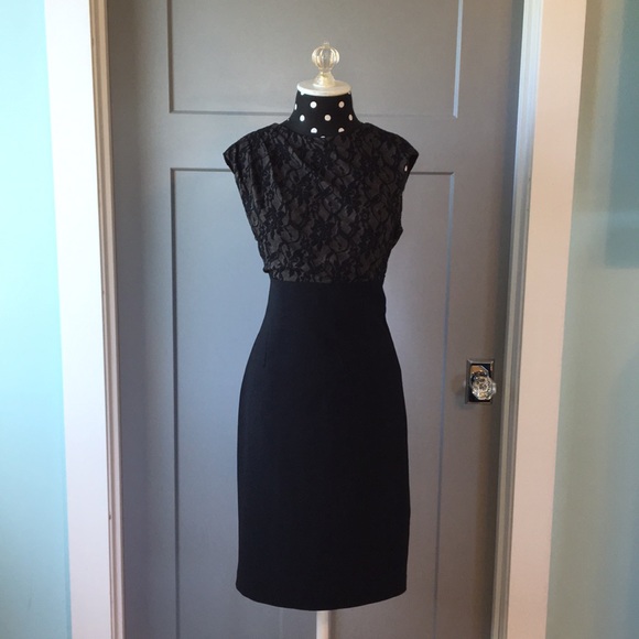 London Times Dresses & Skirts - Black dress with floral detail